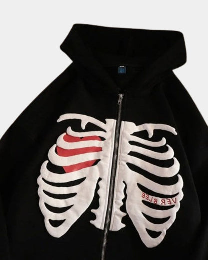 black skeleton jacket y2k