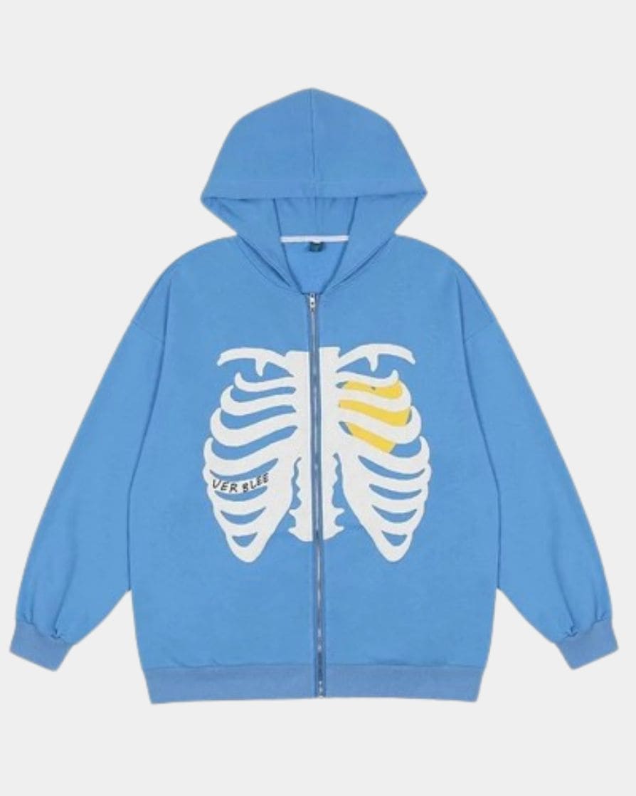 blue skeleton jacket y2k