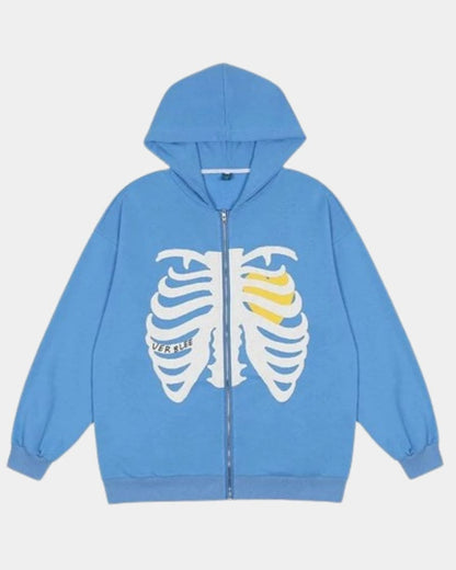 blue skeleton jacket y2k