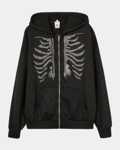 grunge skeleton hoodie
