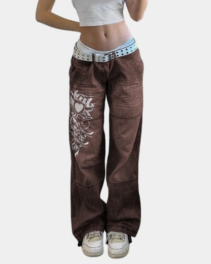 low rise brown jeans