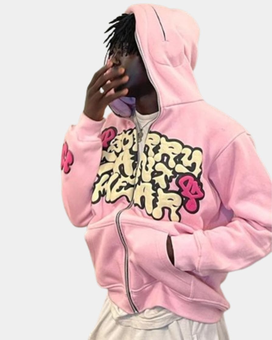 pink cyber y2k hoodie