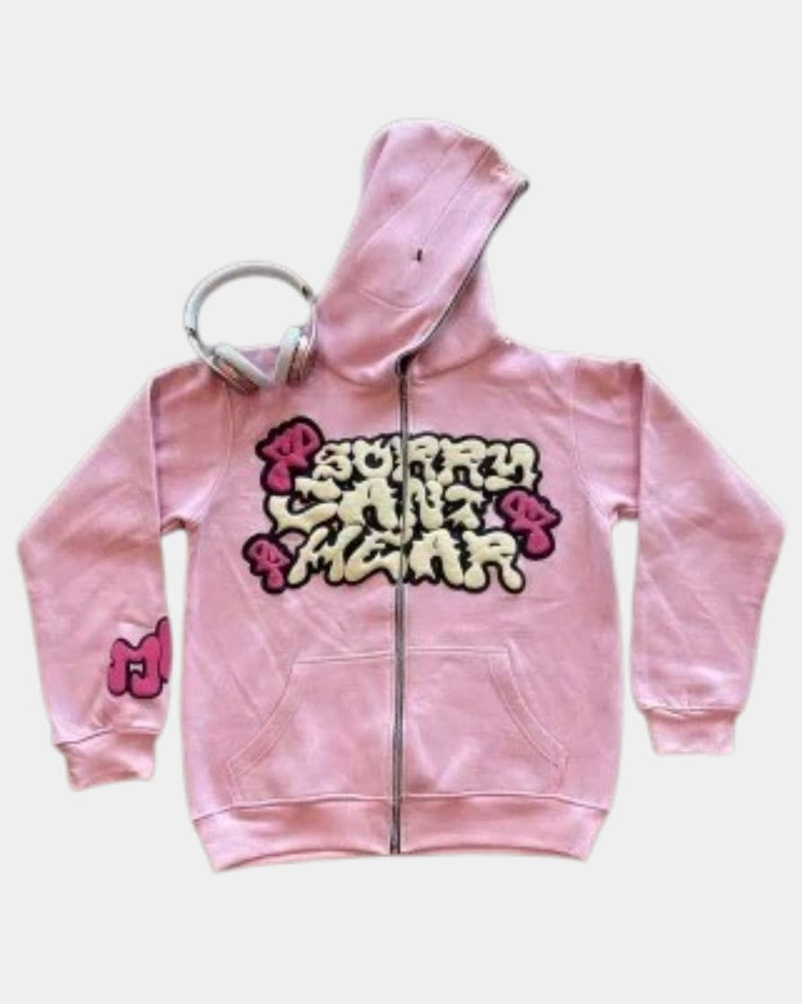 pink y2k zip up hoodie