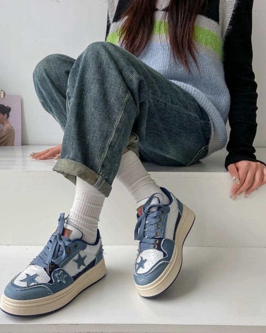 star shoes y2k blue
