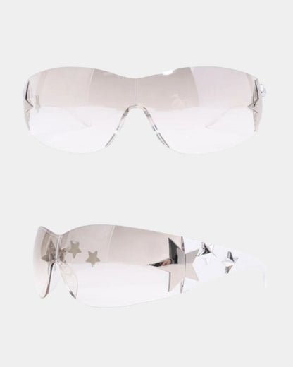 white y2k star glasses black