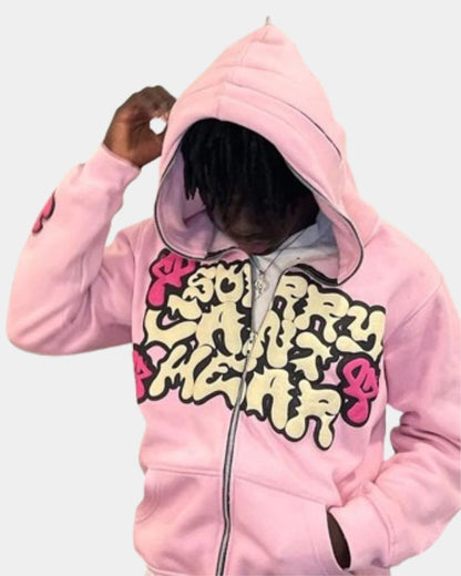 y2k hoodie pink