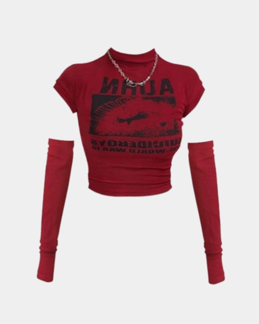 y2k shirt red
