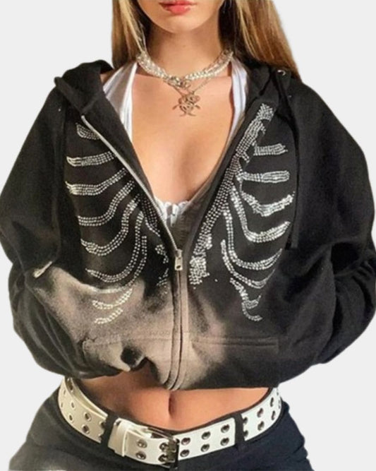 y2k skeleton hoodie