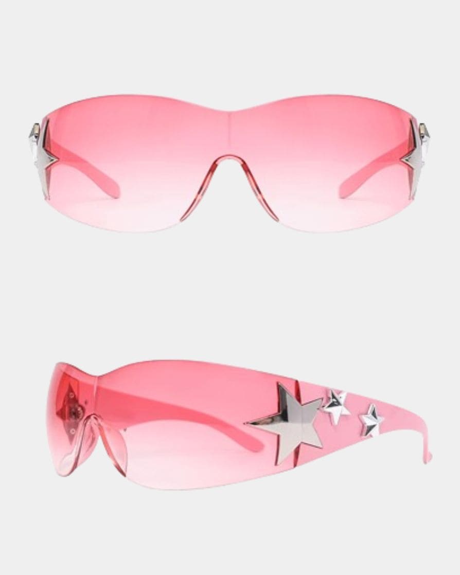 y2k star glasses pink