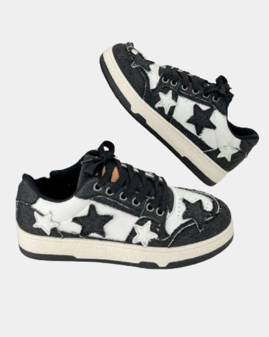 y2k star shoes black